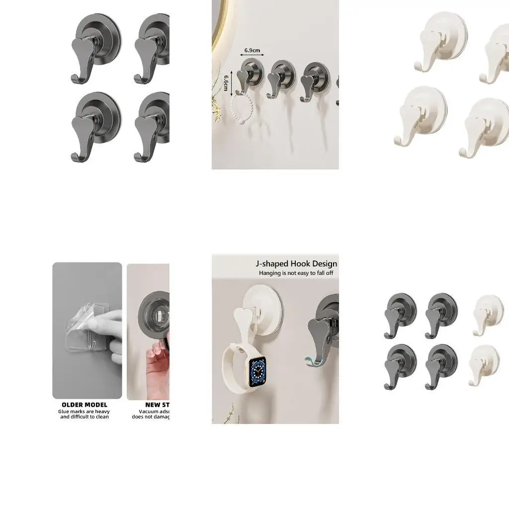 

652f 4pcs сильная всасывающая чашка крюк кухня для полотенец крюк с тяжелым вакуумным крючком крючка настенные аксессуары для