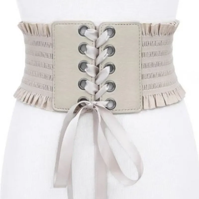 Ceinture Large artificiel astique Noire en Cuir PU pour Femme, Pardessus de Styliste, Nouveau Design, 2024