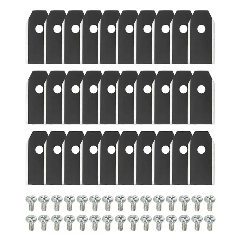 

ALIM-30Pcs Single Hole 5Mm Lawn Mower Blades Universal Lawnmower Accessories Replacement Blades For Cordless Grass Trimmer