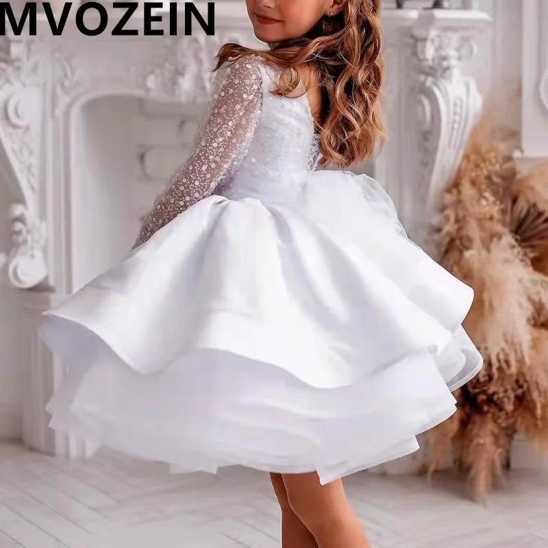 Mvozein Flower Girl Dresses Puffy Girl Wedding Party Dress Cute Baby Girl Dress Princess Dress Child Kid Birthday Dresses