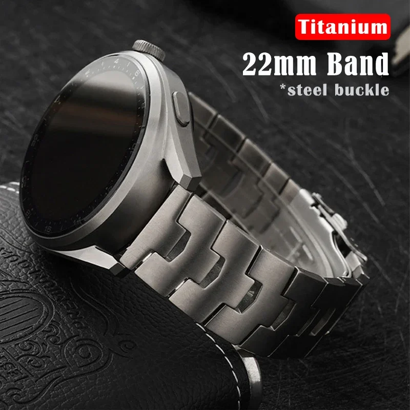 Titanium Strap 22mm For Huawei GT 2 3 Pro 46mm Luxury Link Metal Watchband For Samsung 3 45mm S3 Amazfit Bracelet Accessories