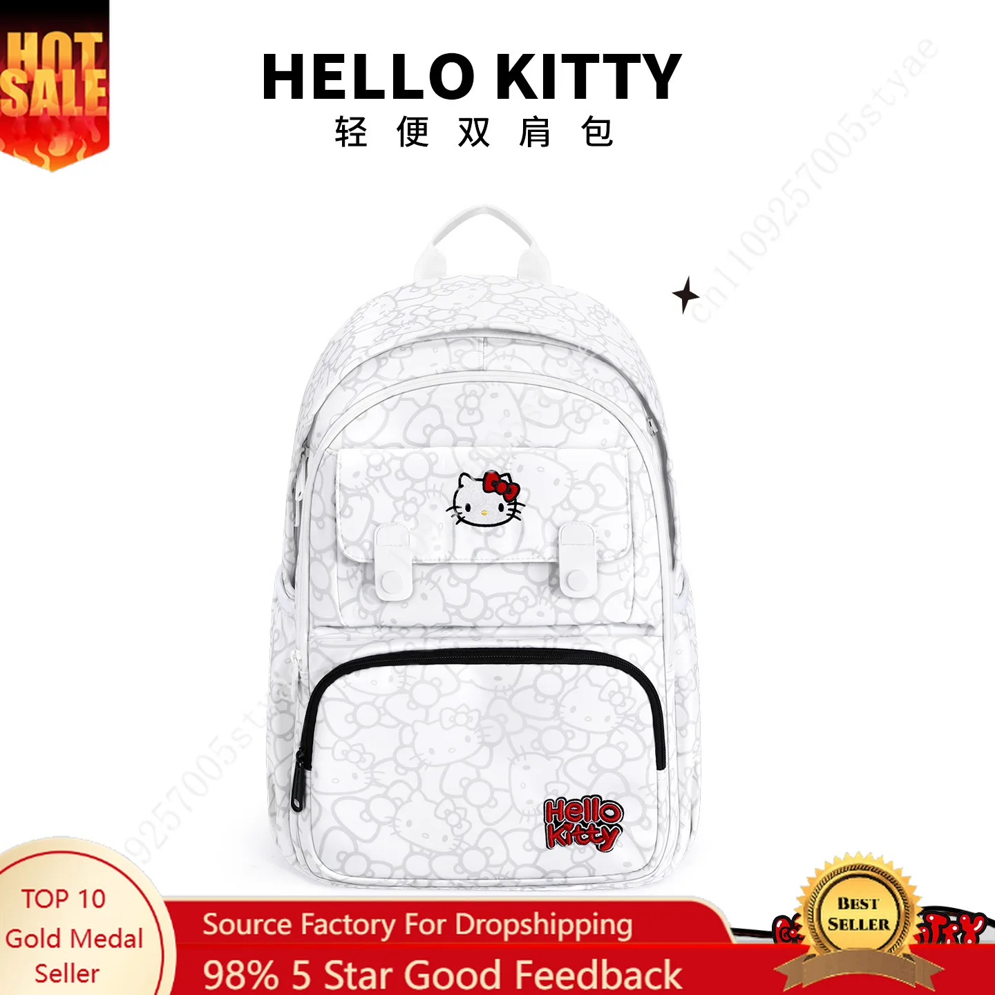 

Sanrio Hello Kitty backpack girls, junior and senior high school students, large capacity trendy perfect for Instagram.