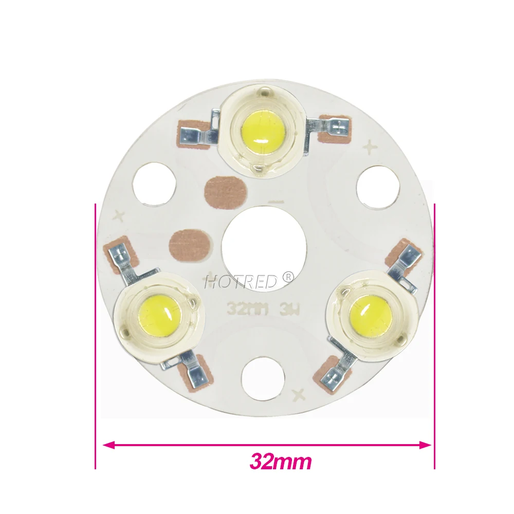 10 pz 3W 3x1w 3 x3w9w LED Chip rotondo piastra di Base in alluminio dissipatore di calore installare 1W diodi spettro completo caldo freddo bianco