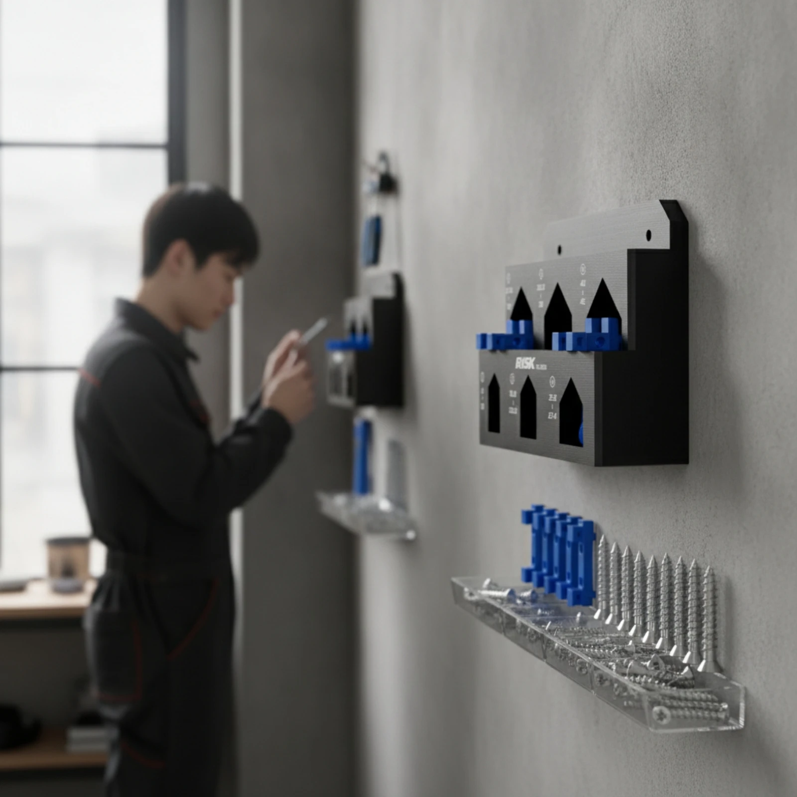 Wall-Mounted Storage Rack Indoor Bike Tool Holder Wall Rack with Mounting Brackets Long-Lasting Bike Hanger Secure for Mechanics