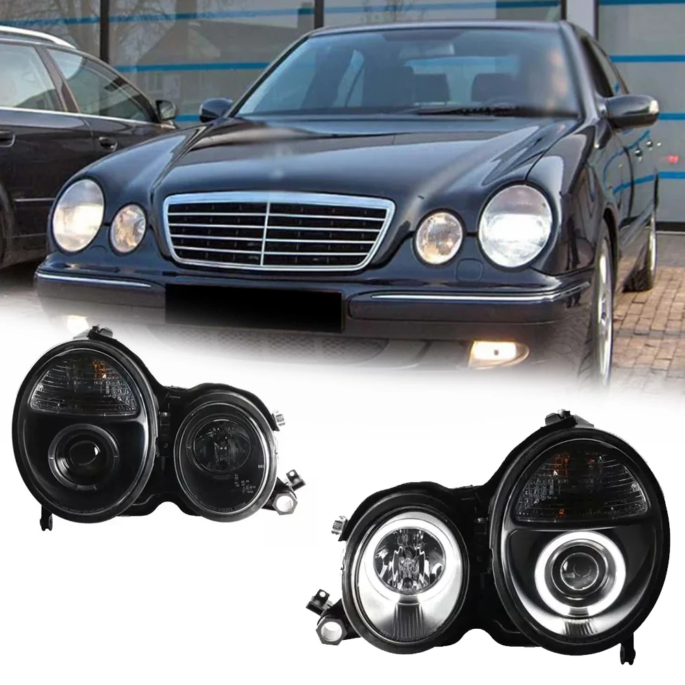 

Поп светодиодные фары для Mercedes W210 98-01 EMARK Style Full Led DRL Автомобильные фары в сборе Сигнальные аксессуары Модифицированная лампа