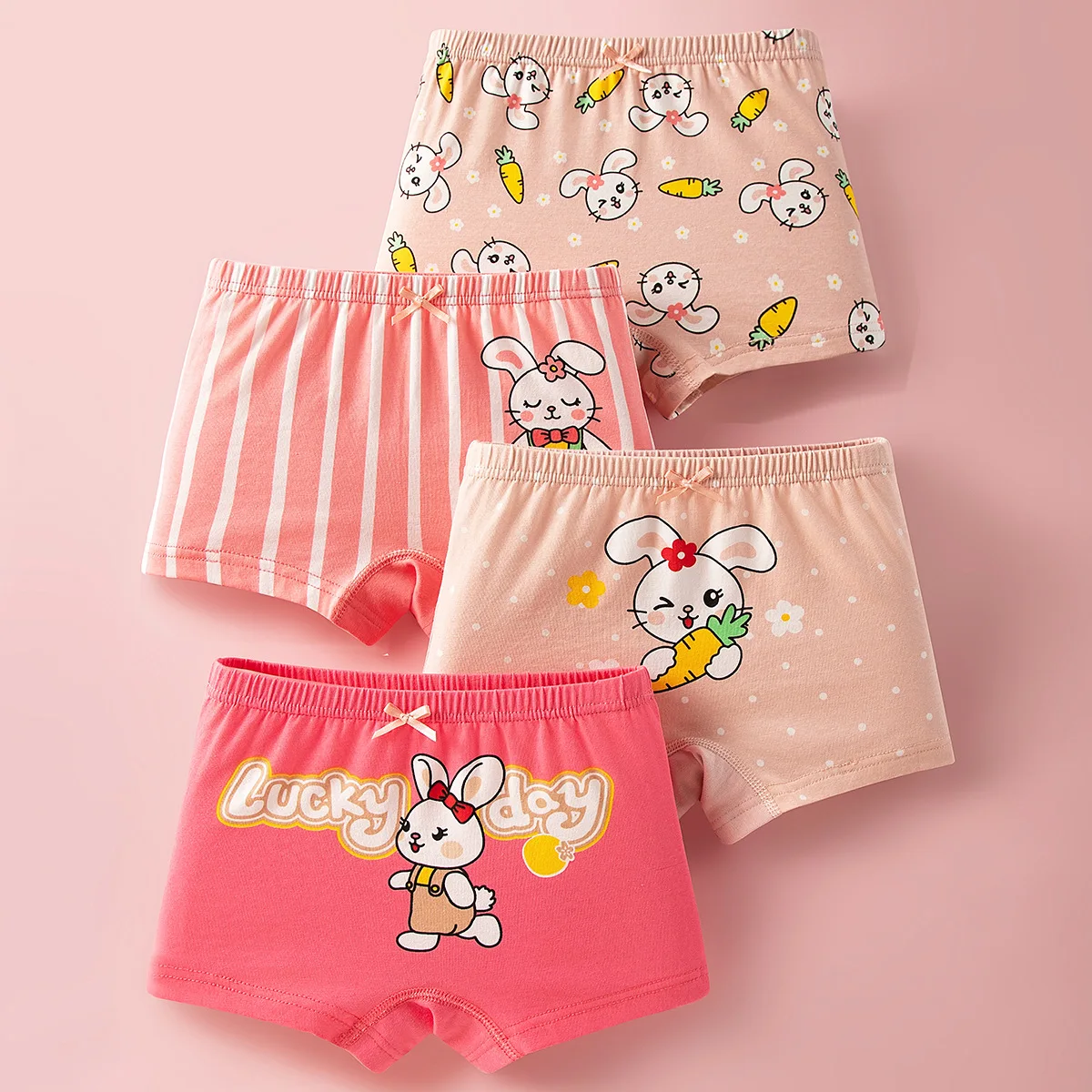 4 pçs algodão meninas calcinha macia bebê adorável personagem padrão dos desenhos animados calcinha estudantes boxer briefs crianças roupa interior boxers