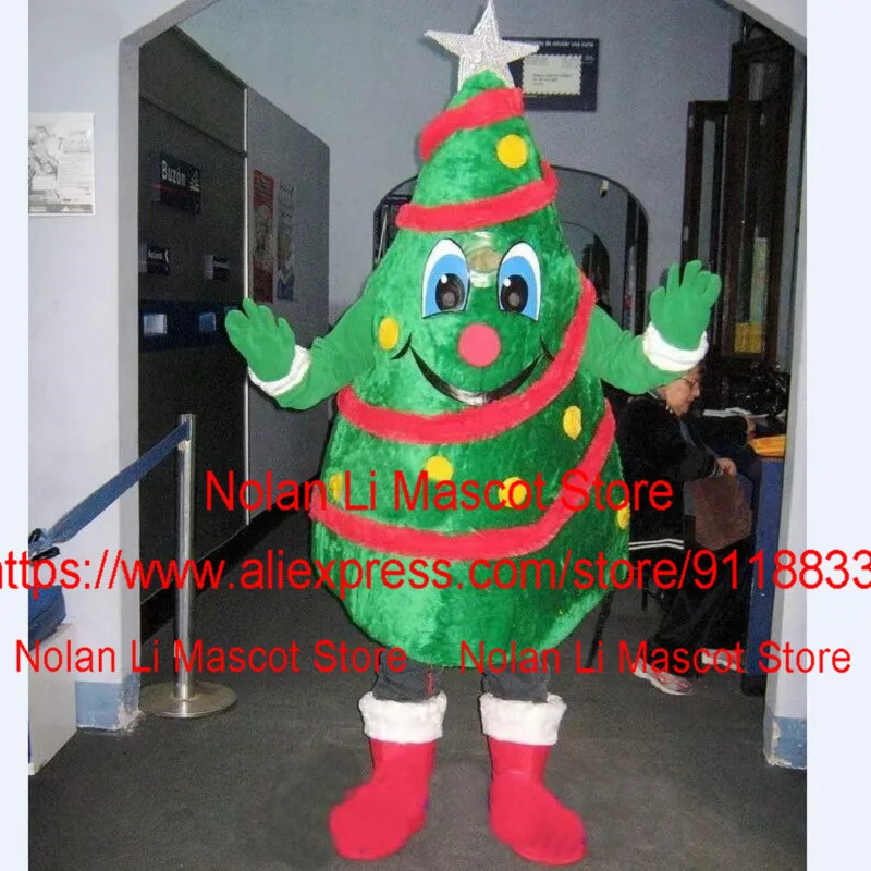 Make EVA Material Green Christmas Tree Mascot Costume Crayon Cartoon Set Cosplay Birthday Party Masquerade Festival Gift 970