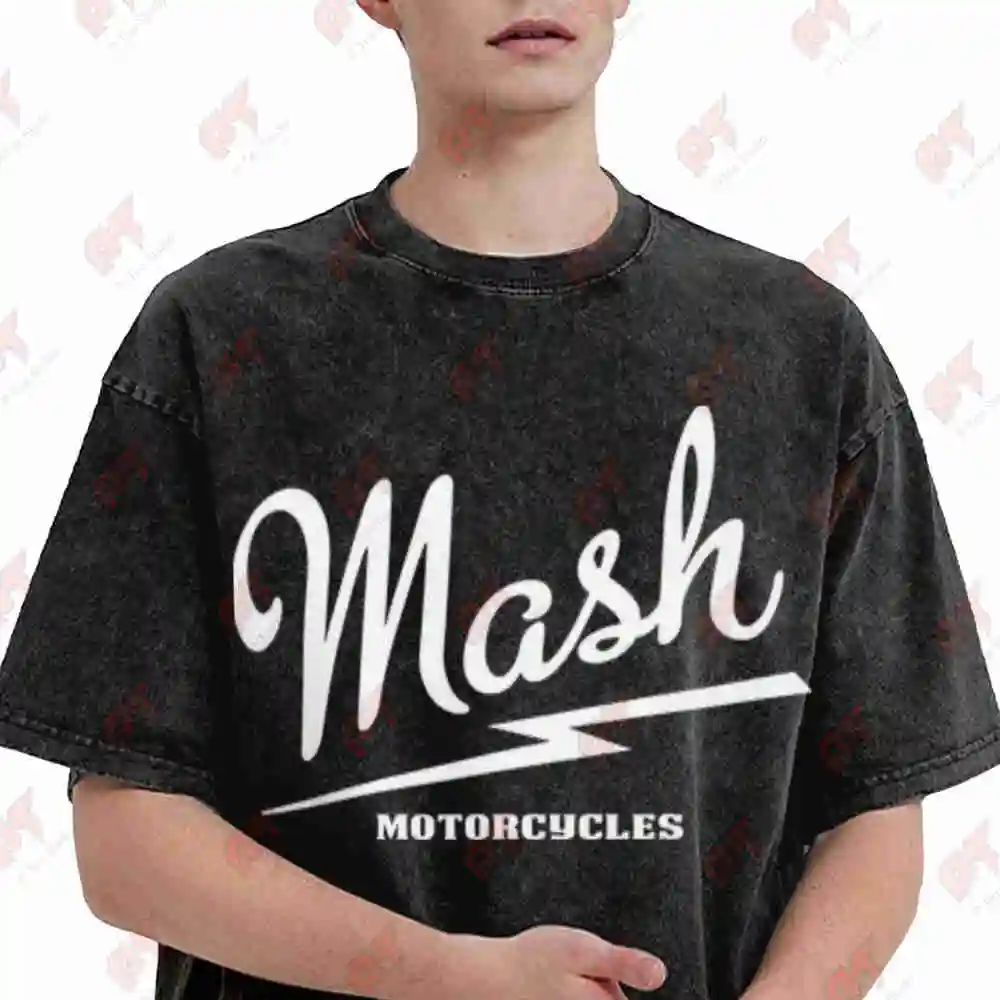 Mash Motorcycles Vintage Washed Tee Pure Cotton T-Shirt