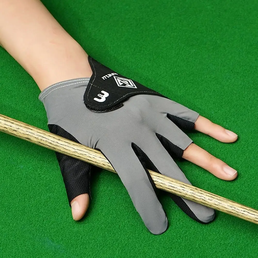 

1pc 3 Fingers Show Billiards Gloves Anti-slip Wear-resistant Snooker Cue Sport Glove Breathable Billiards Accessories