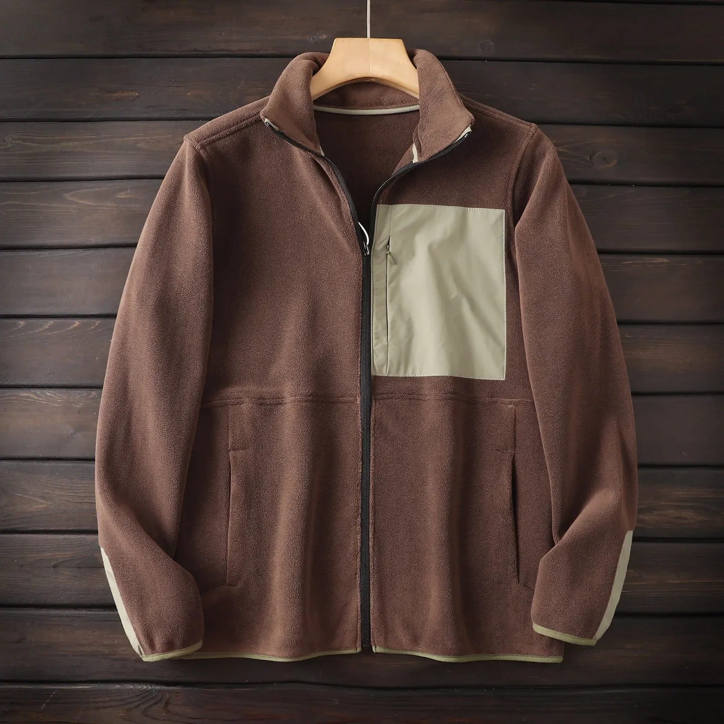Nordic! Heat storage Austrian velvet! Men's autumn and winter thermal stand-up jacket fleece jacket