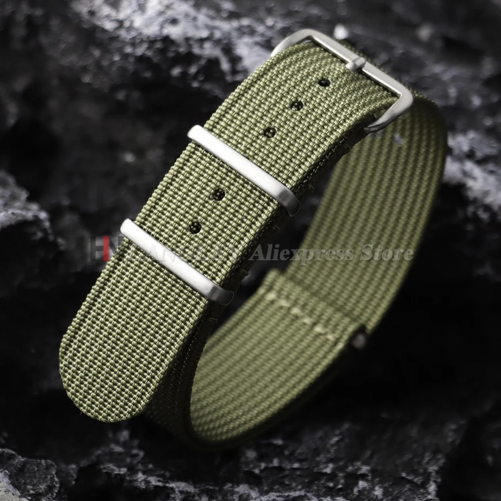 New Ribbed Nylon Watchband Straps 18mm 19mm 20mm 22mm Watchband Accessories Men Army Military Ballistic Brushed Buckle Bracelets