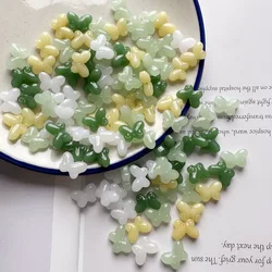 10pcs DIY Natural Jade Agate Butterfly Beads Fashion Accessories Real Jewelry Gemstone Stone Amulet Luxury Best Selling Gifts