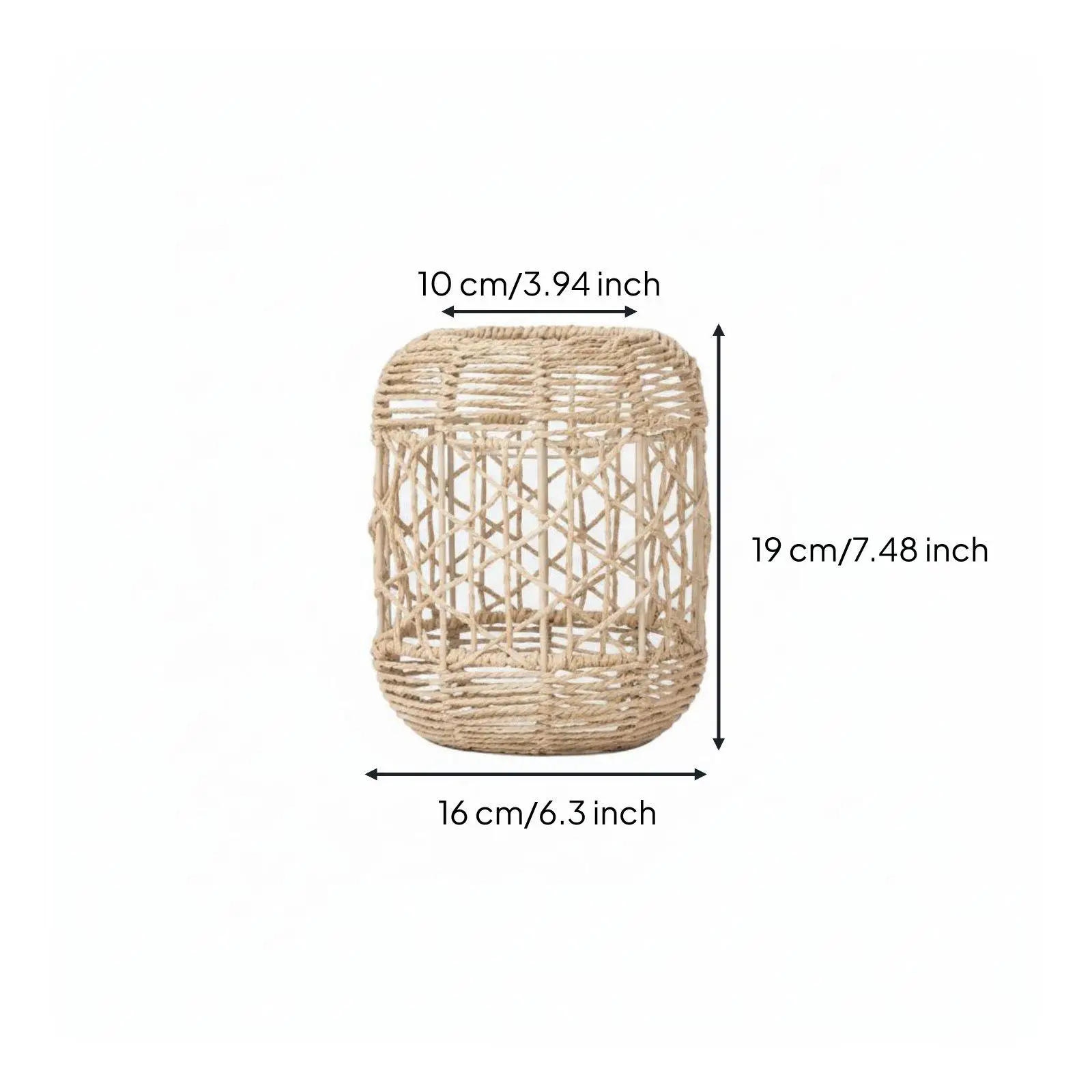 Woven Lampshade Handwoven Paper Rope Hanging Shade Woven Lamp Shade Natural