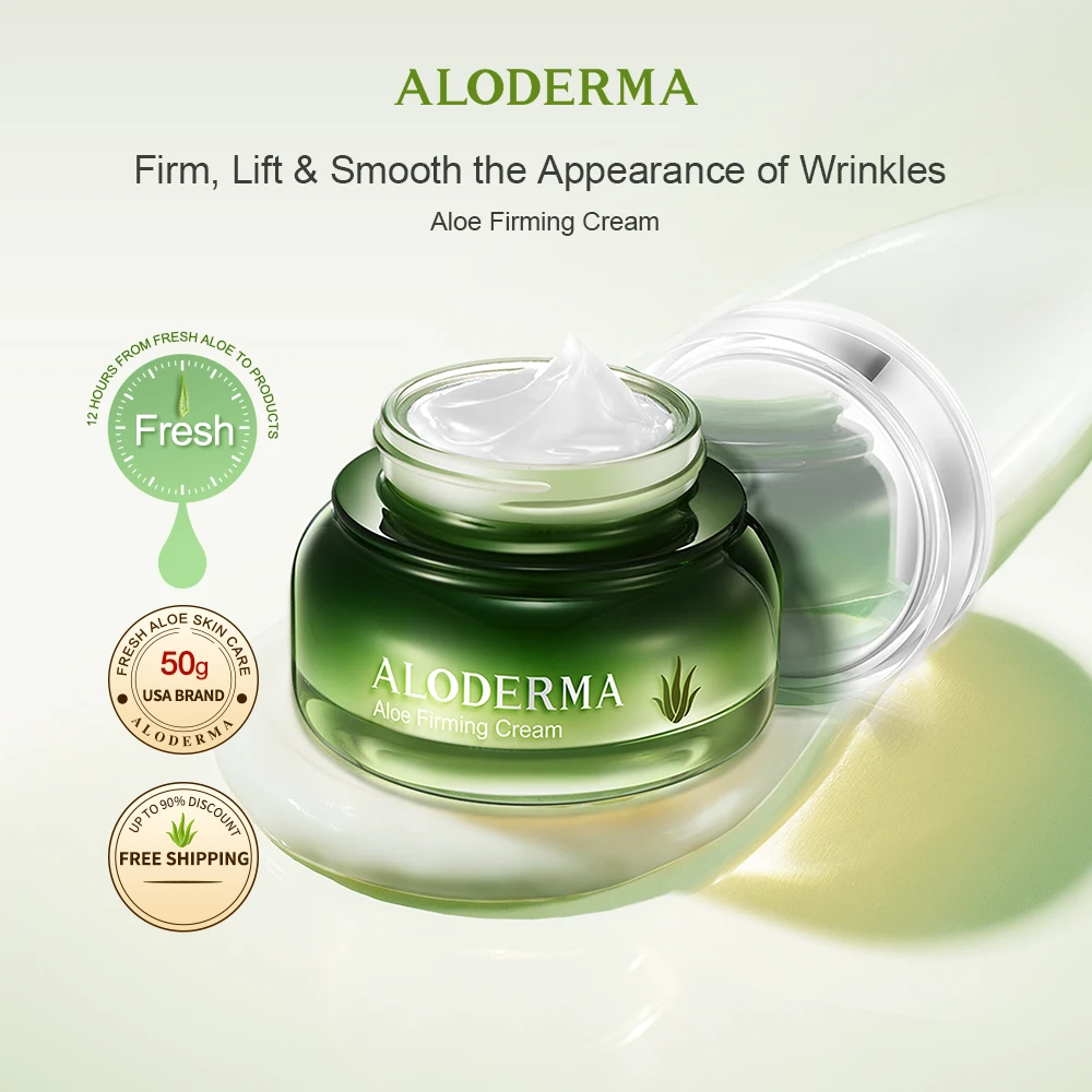 ALODERMA Organic Aloe Firming Cream, Gently Nourishing Face Skin,Tightens Facial Cream,Appearance of Fine Lines and Wrinkles 50g