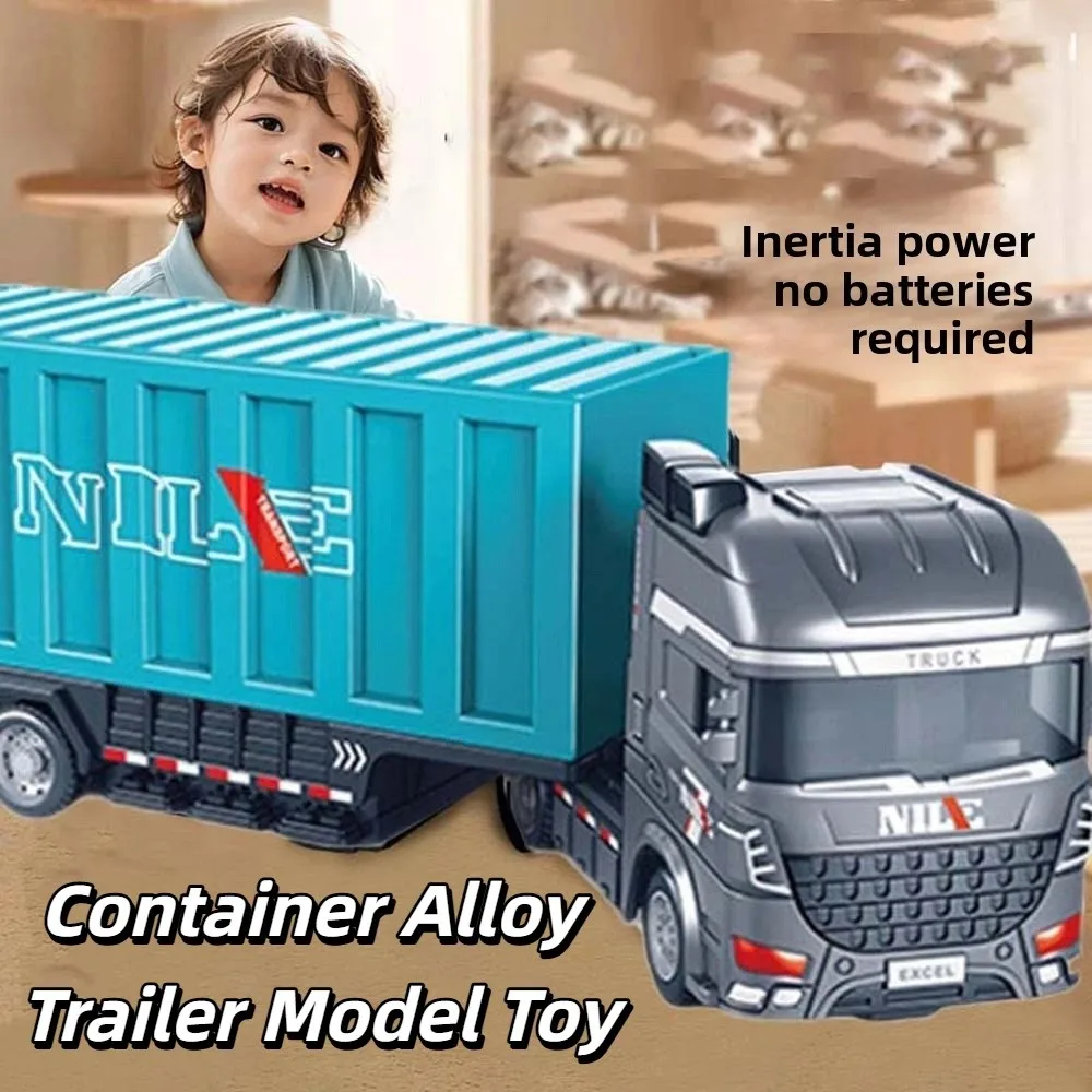 

Scale 1:64 Alloy Trailer Model Movable Joint Transport Vehicle Mini Container Truck Diecast Metal Friction Power Model Vehicles