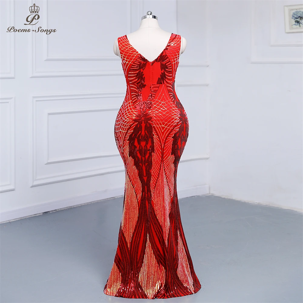 Robe de soirée élégante sans manches, grande taille, motif rouge, robe de Rh, robes de soirée, robe de mariée, robe maxi