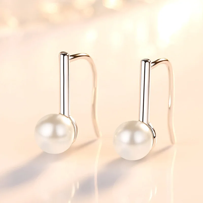 925 حلق من الفضة الاسترليني مزاجه اللؤلؤ مشبك الأذن السيدات موضة بسيطة حفلة عيد ميلاد الزفاف الذكرى مجوهرات هدية #2