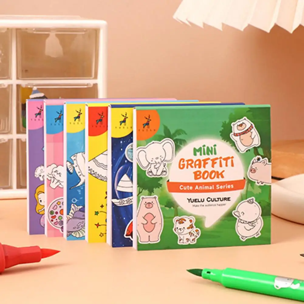 Simple Pattern Drawing Book Kids Doodle Book Portable Mini Graffiti Book with Simple Patterns for Imaginative Play Artistic