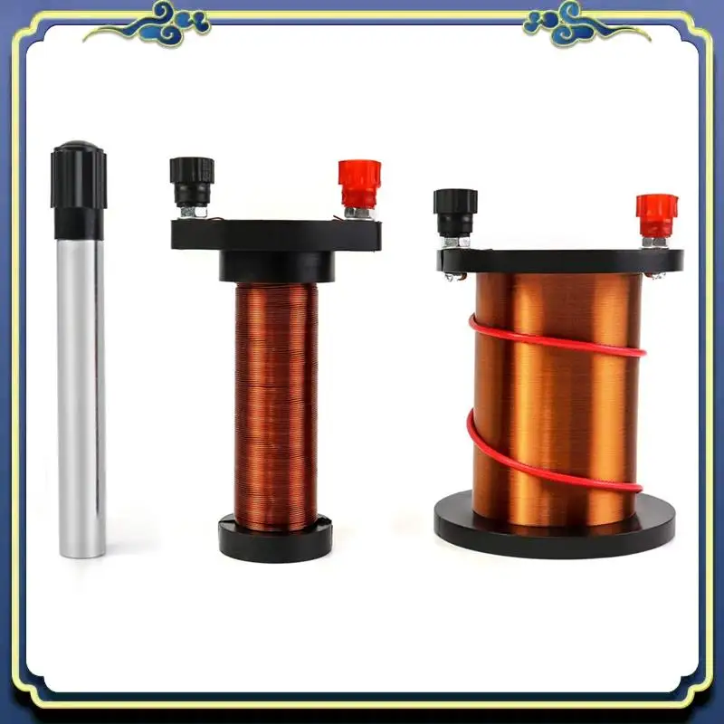 Portable 1 PCS Demonstration Induction Coil With Primary Coil, Copper Secondary Coil And Cylindrical Magnet For Physics Teaching