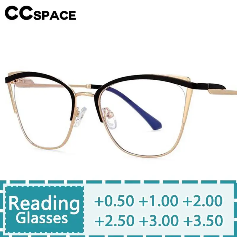 R54629 Metal Business Reading Glasses Retro Spring Hinge Clear Spectacle Optical Presbyopic Dioptric +50+100+150+200+250+300+350