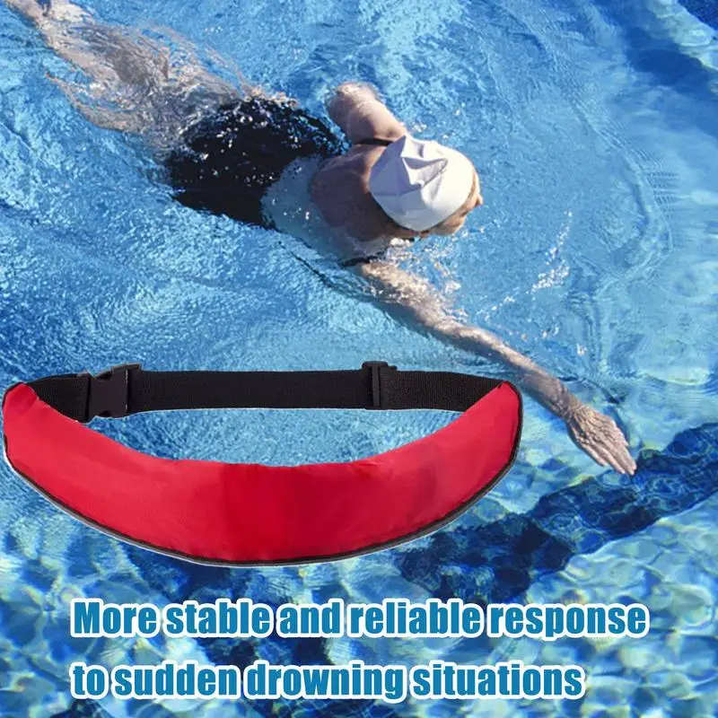 Inflatable Belt Pack Swim Waist Pack Buoyancy Life Ring Multipurpose Flotation Device For Sailing Water Sports Scuba Diving