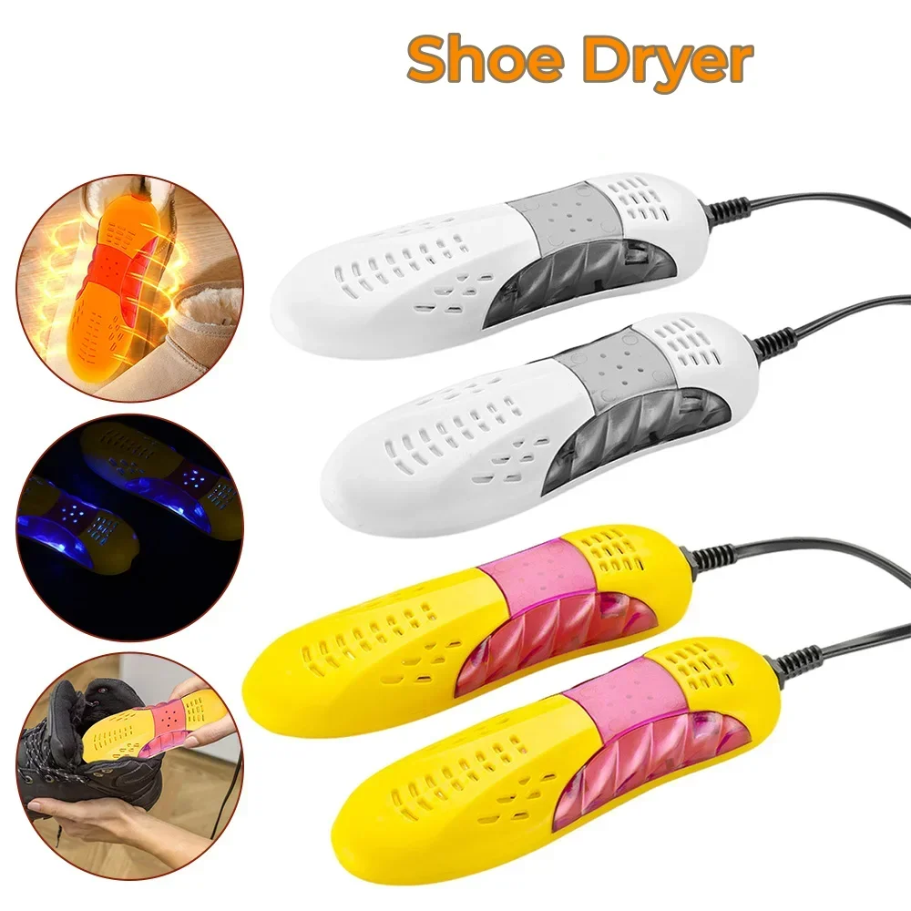 Secador de zapatos eléctrico, desodorante con dispositivo deshumidificador de calor, calentador de pies, elimina el olor, secado de zapatos Uv para el hogar
