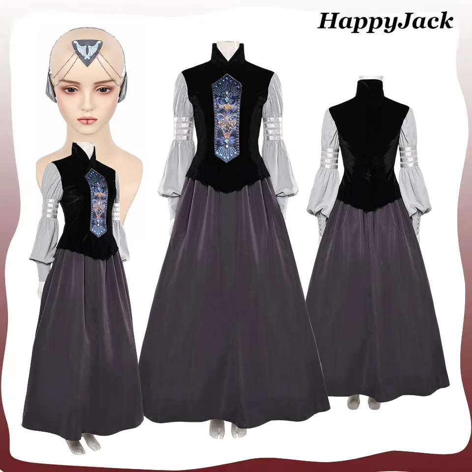 

Padme Cosplay Amidala Costume Movie Space Battle Women Roleplay Disguise Black Dress Gown Outfits Halloween Carnival Party Suit