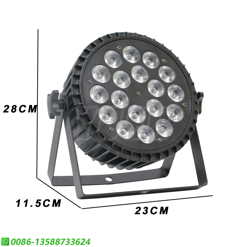 سبائك الألومنيوم LED المرحلة الإضاءة ، الاسمية 18x18 واط RGBWA UV 6in 1 ، DMX512 ديسكو DJ ، معدات المرحلة المهنية ، شحن مجاني