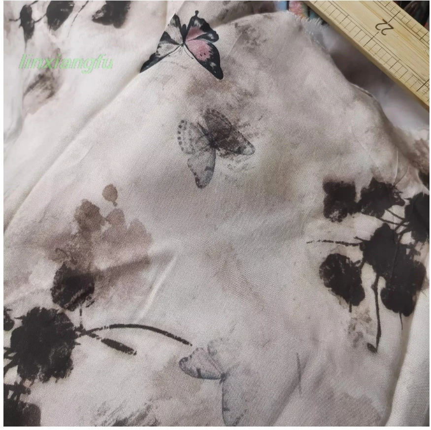 Fine kapok cotton fabric, butterfly dance summer dress cheongsam fabric, cool soft breathable skin-friendly fabric.