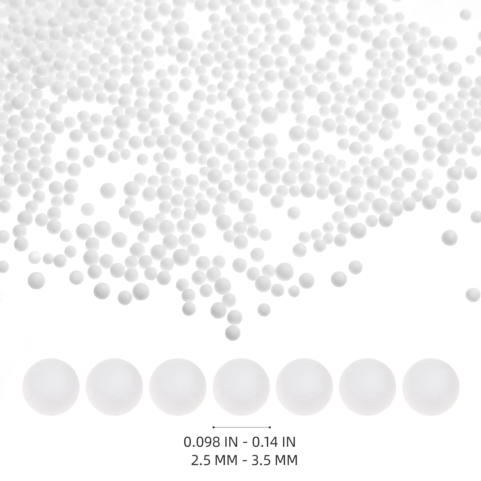 60000 قطعة حبيبات الكرة الرغوية 2.5-3.5 مللي متر الأبيض لتقوم بها بنفسك لوازم الحرفية للكبار الطرف الديكور السلس خفيفة الوزن المزدهر
