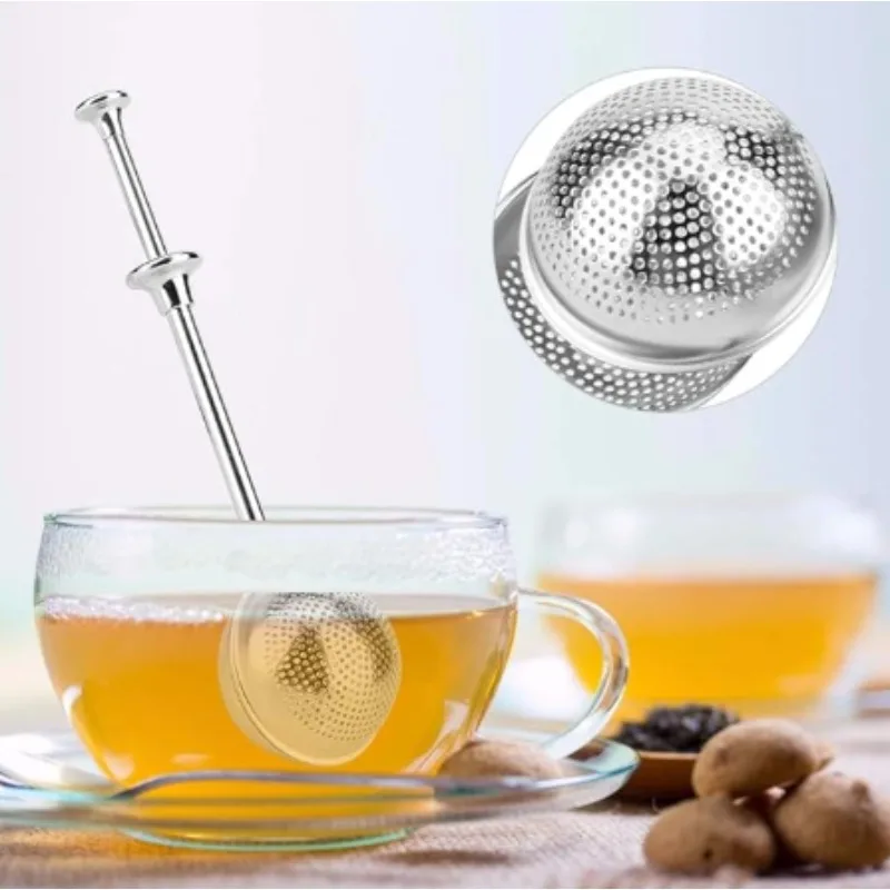 

Portable and Convenient 304 Stainless Steel Filter Tea Ball Pressure Tea Brewing Device with Telescopic Home Drinking Function