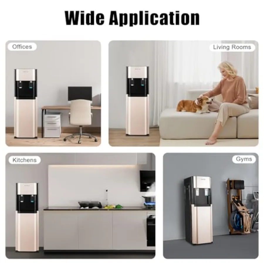 Onderlader waterkoeler waterdispenser met roestvrijstalen constructie en 3 temperatuurinstellingen - warm koud en kamer Te