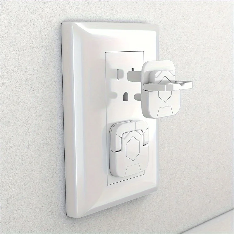

Outlet Covers Baby Proofing Safety -Child Secure Electric Plug Protectors with Hidden Handle Square Socket Covers