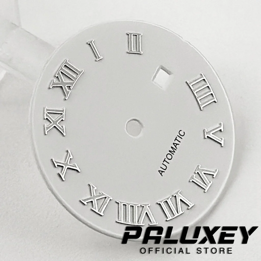 Quadrante dell'orologio da 24,5 mm Sunburst Numero romano Indice Calendario singolo con datario Quadranti per movimento NH05 NH06 Sostituisci gli accessori