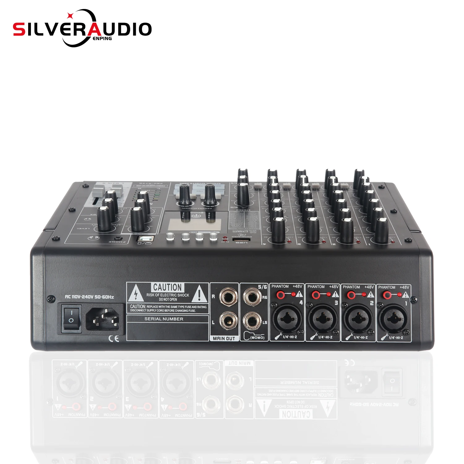 GAX-SK6 high-quality 6-channel digital mixer with built-in effects and USB interface for live performance recording