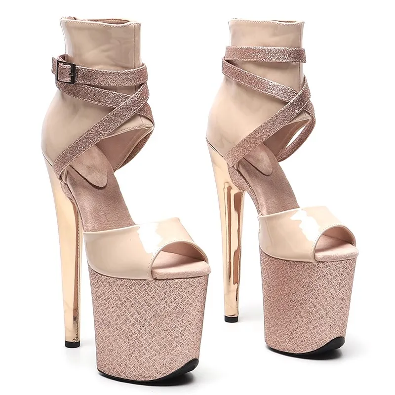 

Women New 20CM/8inches PU Upper Sexy Exotic High Heel Platform Party Sandals Pole Dance Shoes Model Shows Sandals 324