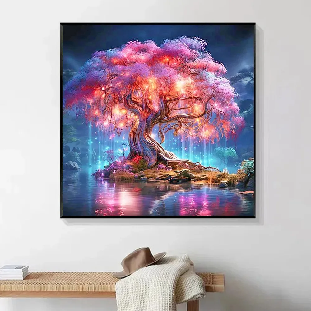 

500/1024PCS Paper Jigsaw Puzzle Cherry Blossom Tree DIY Assembly Home Art Decoration Gift Suitable As A Frameless Holiday Gift