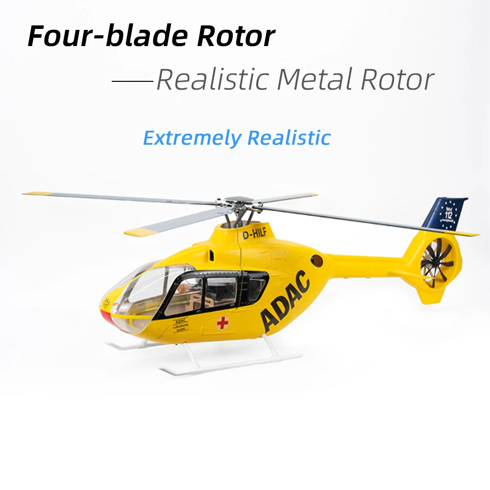 FLYWING Four blades Rotor Set Helicopter 4 blade rotor head Metal Rotor for Bell 206 UH1 V3 FW450L For 6mm Main shaft Helicopter