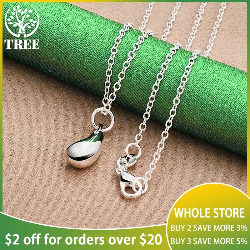 

ALITREE 925 Sterling Silver Water Droplet Pendant Necklace For Women necklaces Fashion Party Wedding Charm Jewelry Birthday Gift