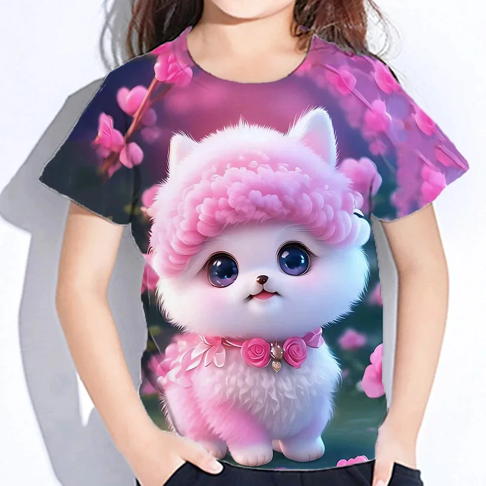 

New Fashionable Children's Quick Drying Short Sleeved T-shirt, 3D Cartoon Printed Outdoor Sports Round Neck Top, Holiday Gift
