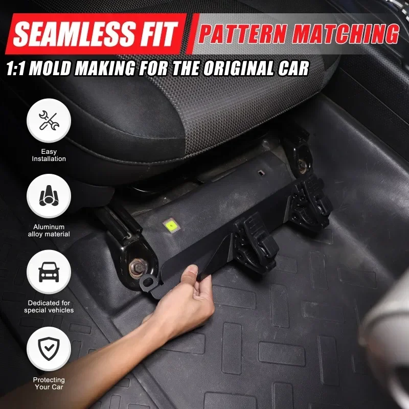 

Для Toyota FJ Cruiser 2007-2021 интерьерные автомобильные аксессуары из алюминиевого сплава черный автомобильный держатель фонарика под сиденьем кронштейн