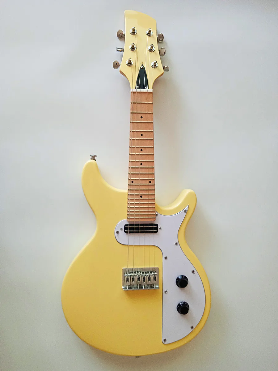 

Electric Guitar 6 string yellow mandolin style mini guitars travel party