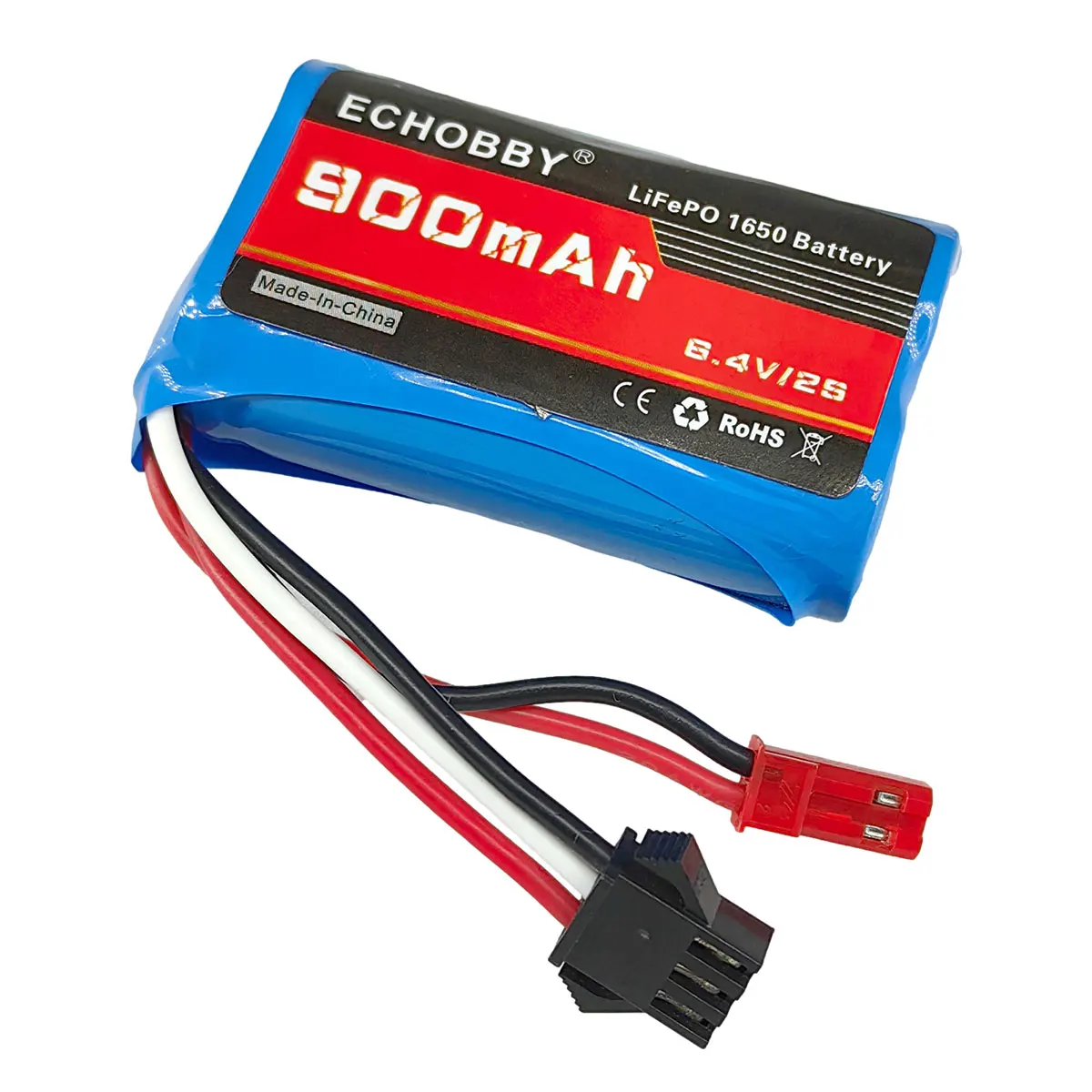 6.4V 2S 900mAh LiFePO batteria JST + SM3P Rev spina maschio per RC Car Truck Racing Speed Boat