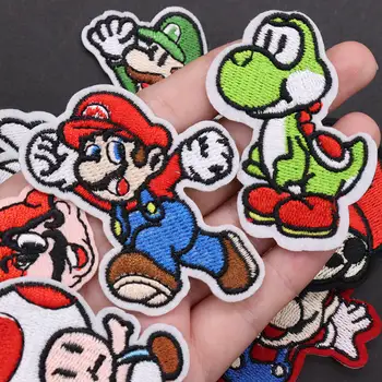 1/25Pcs משחק דמות פטריות ילדי תפירת מדבקות MINISO מריו דינוזאור רקום טלאים ברזל על בגדי תיקון חורים 10 best sales לתפור על טלאי - №9