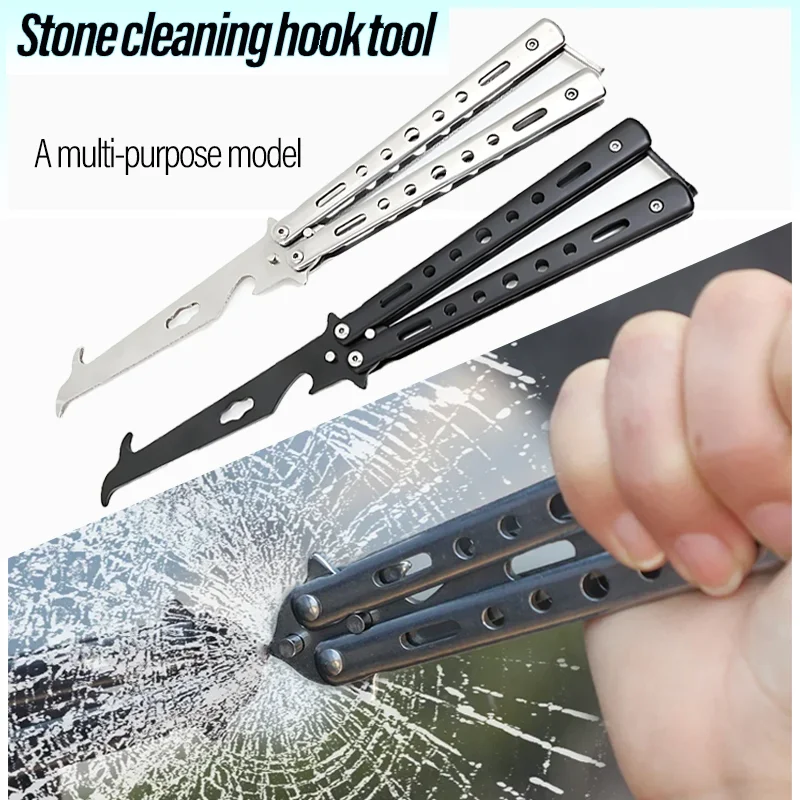 Tyre Tread Groove Stone Debris Removal Tool Car Repair Tools New Stainless Steel Folding Tyre Stone Removal Hook Auto Motorbike