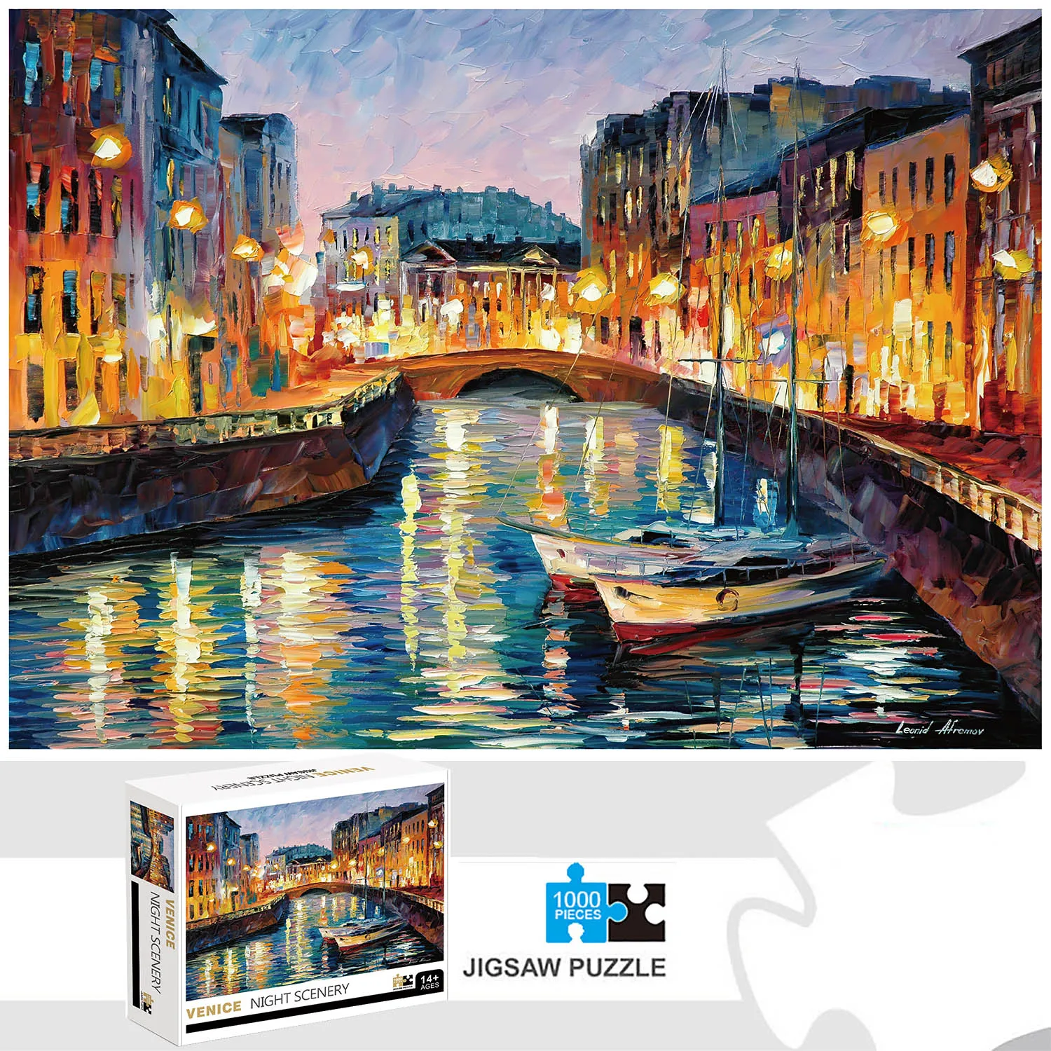 

1000 Pieces Venice Night Scenery Jigsaw Puzzle Home Decor Adults Puzzle Games Family Fun Floor Puzzles Educational Toys for Kids
