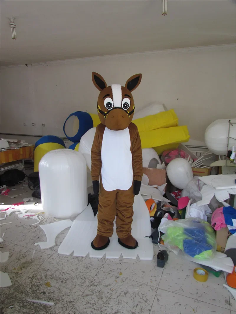 

New Version brown horse doll Mascot Costume Adult Birthday Party Fancy Dress Halloween Cosplay Outfits Clothing Xmas