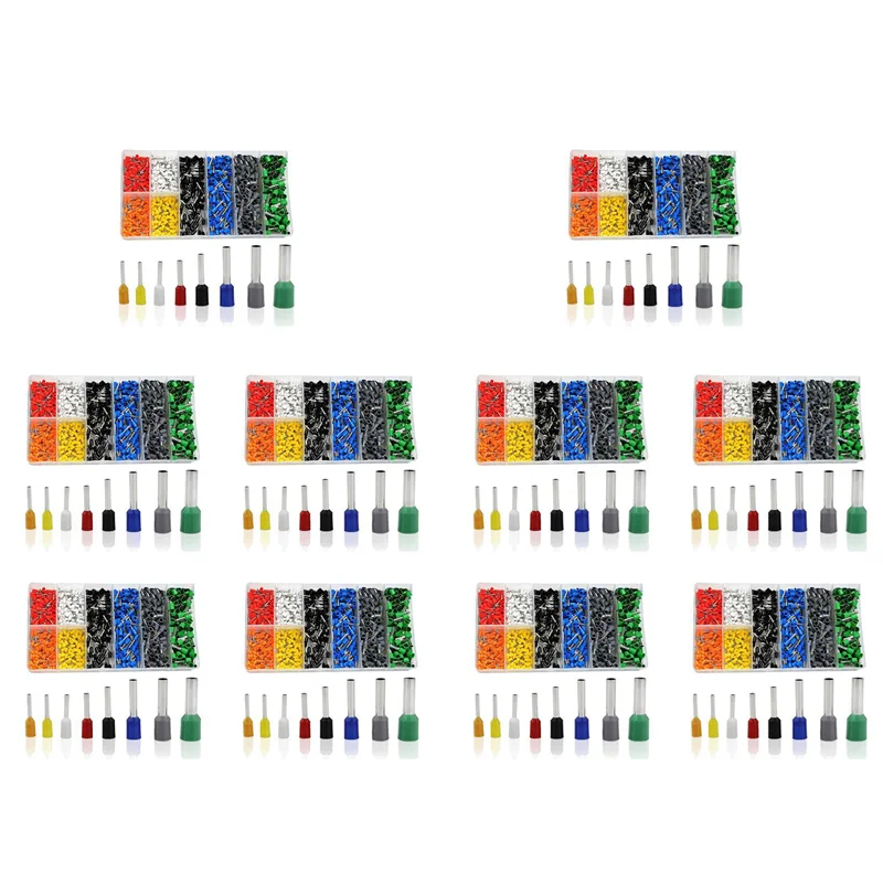 

AA81-8000 PCS Ferrules Kit, Wire Ferrules Crimp Connector, Insulated Cord Pin End Terminal AWG 22-10 Kit With Case