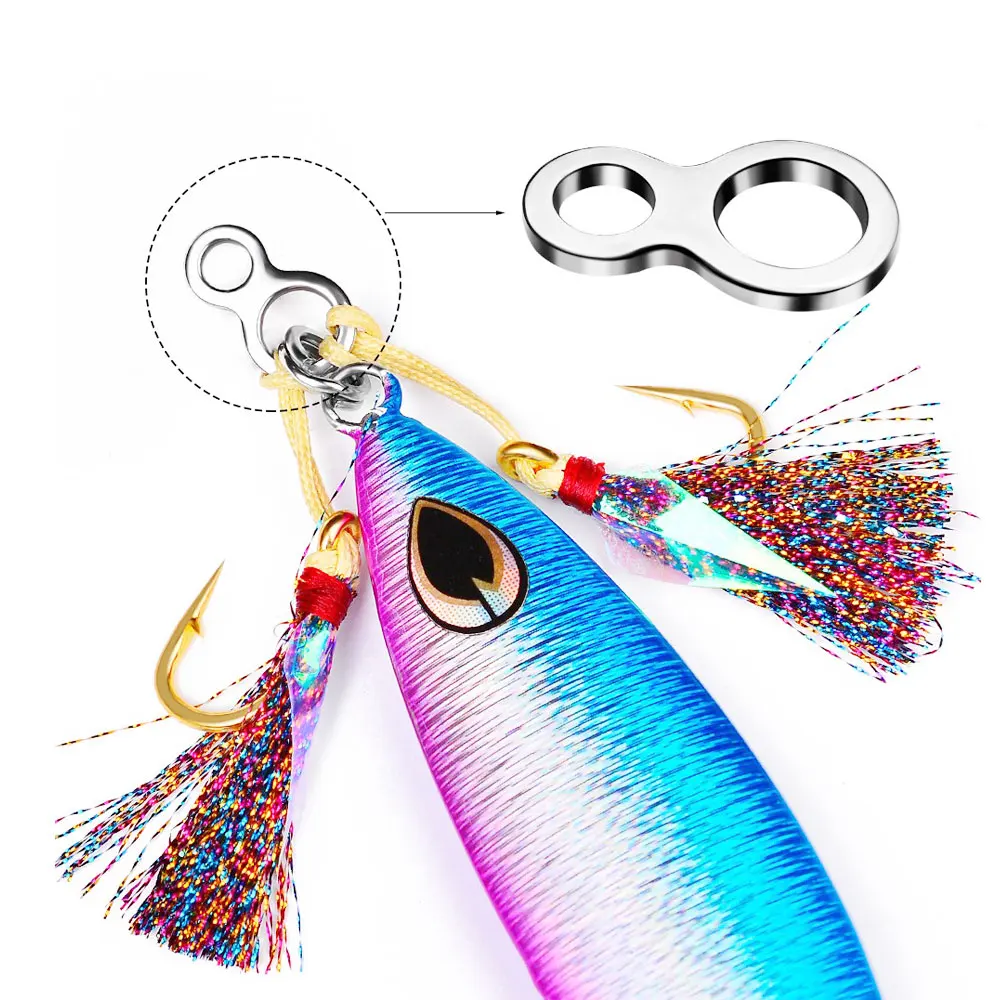 

20Pcs Fishing Solid Ring Stainless Steel Sea Fishing Lures Connectors Jigging Rings Swivels Fishing Snap Accessories Tackle