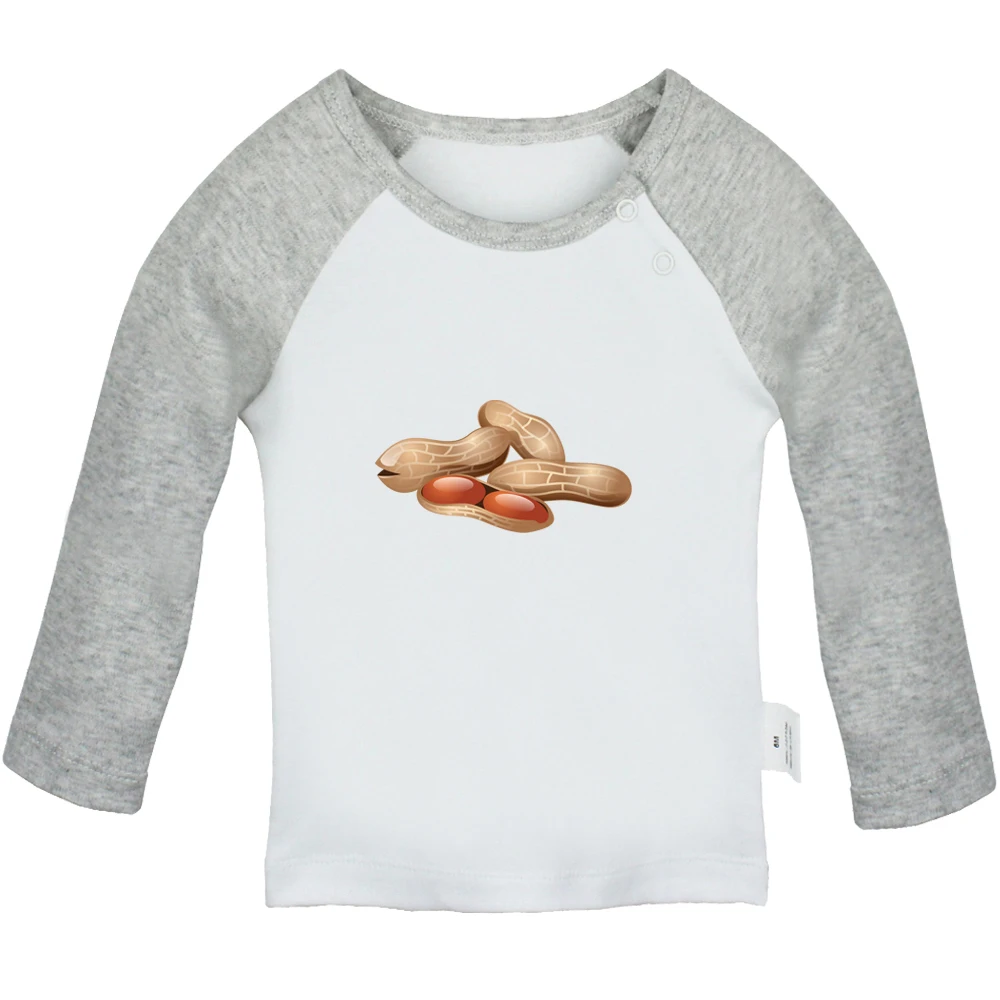 

iDzn New Nut Peanut Printed Graphic Cute Baby T-shirts Kids Long Sleeves Tees 0-12M Infant T shirt Boys Girls Tops Clothes